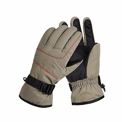 BBSLT Warm ski gloves winter outdoors men and women riding Motorcycle Electric windproof padded and fleece winter cotton gloves,F