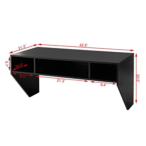Wall Mounted Floating Computer Table Sturdy Desk Home Office Furni Storag Shelf
