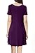 Tandisk Women's Short Sleeve Casual Loose T-Shirt Dress Tops Purple XL
