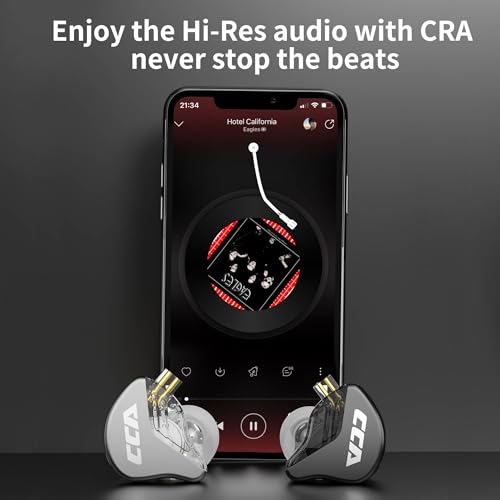 keephifi CCA CRA IEM Earphones In Ear Monitors for Musicians,Ultra-Thin Diaphragm Dynamic Driver Light Weight iems In Ear Earphone Earbuds Wired,Deep Bass 3.5mm DJ Headphones for Gaming,Singers