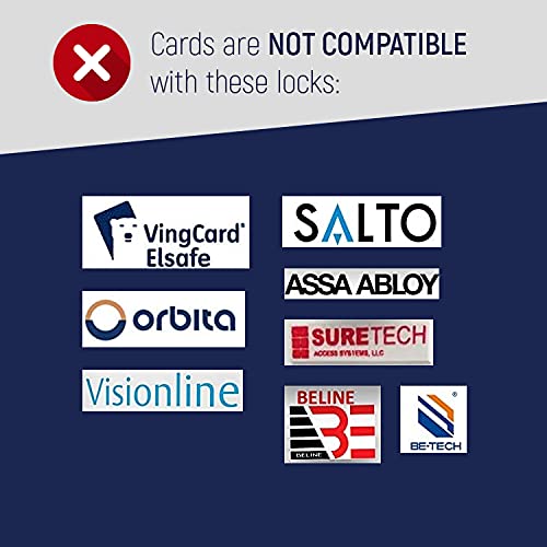 200-Pack RFID Key Cards, 13.56MHz - Compatible With Saflok, Kaba, Onity, Ilco, Miwa, Securelox Locks