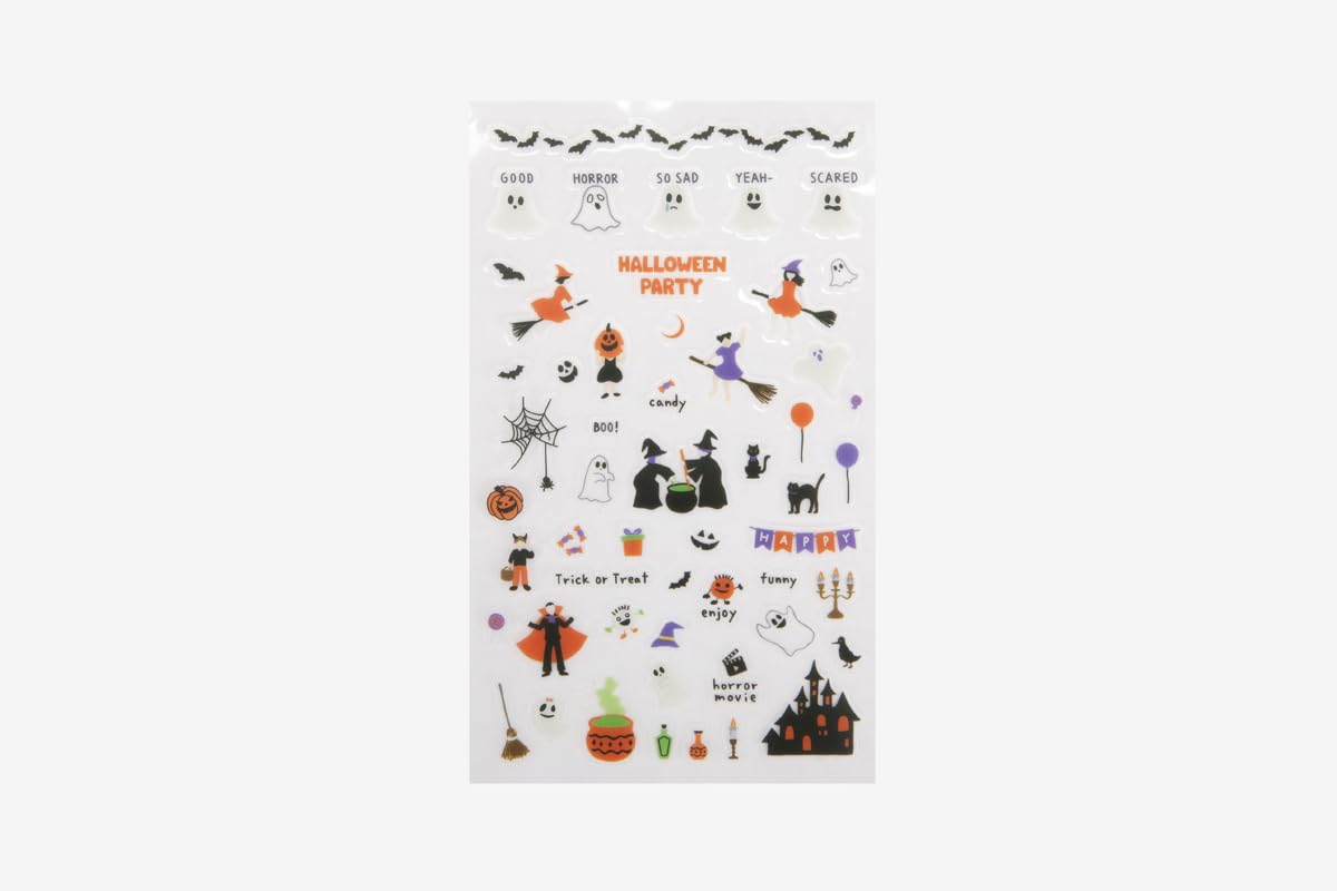 Dailylike PVC Stickers Daily Sticker Halloween Assorted Shapes and Designs 9 x 18.5 cm.