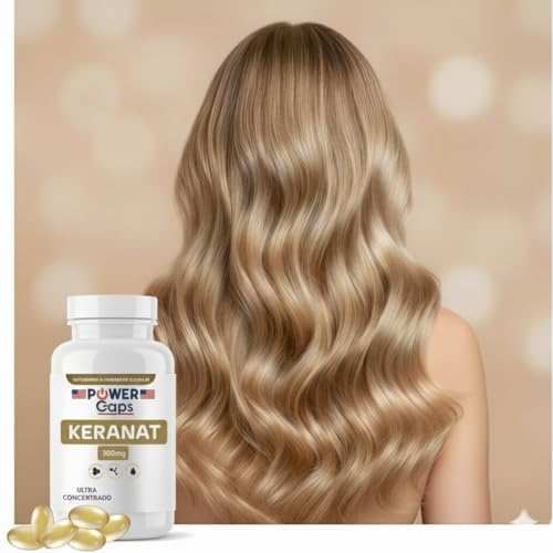 Keranat 300mg Suporte Nutricional para Cabelos, Crescimento Capilar, Combate Queda de Cabelo, Mais volume, Brilho e Força, Suplemento Alimentar em Cápsulas Softgel (90 Cápsulas)