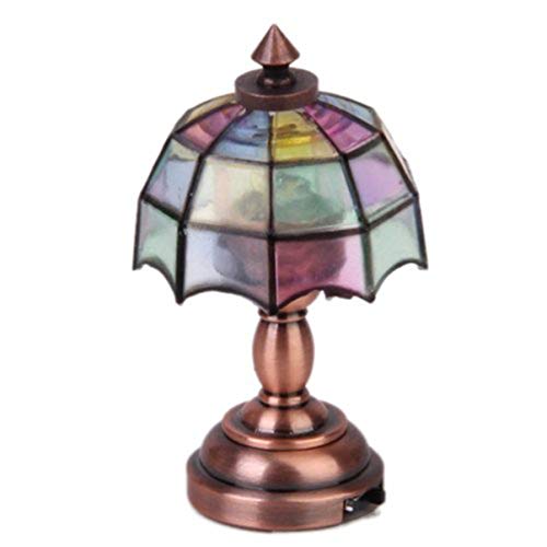 VOSAREA 1/12 Puppenhaus Miniatur Regenschirm Form Lampenschirm LED Schreibtischlampe Büro Tisch Lesen Bücher Lampe Auf… – Bild 5
