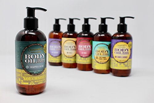 {SOAPTOPIA} – Luxury Bath Body Oil with All Natural Herbal Ingredients – Scented with Eucalyptus & Tea Tree Essential Oils – Premium Oil Slather for Men & Women – YOUcalyptus (8 oz)