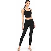 Harmony & Balance Womens Yoga & Pilates Set, Buttery Soft 4-Way Stretch Fabric, Tank with Matching Leggings