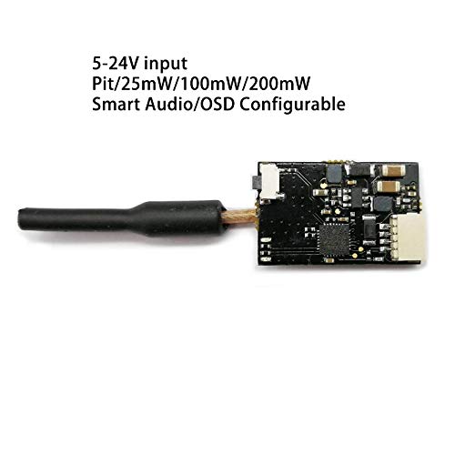 EWRF e7082C 5-24V 5.8G 48CH Pit/25mW/100mW/200mW Adjustable OSD Configurable VTX Micro FPV Video Transmitter Support Tramp Protocol Smart Audio for Micro 2 3 inch FPV Racing Quad Drone Quadcopter
