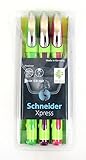 Schneider Xpress Fineliner .8mm Porous Point Pen (Pack of 3) (Light Green, Violet, Pink)