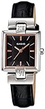Casio Women's Core LTP1354L-1C Black Leather Quartz Watch with Black Dial