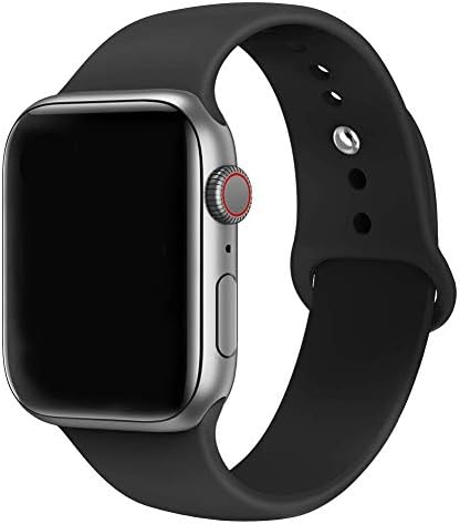 MadeforOnline : Band Compatible with Apple Watch 44mm 42mm 40mm 38mm Soft Silicone Waterproof Replacement Band iWatch Bands Wristband for Series 4,3,2,1, Nike+, S/M M/L