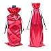 10pcs Satin Red Wine Bags with Drawstrings,Perfect for Travel, Wedding, Birthday, Housewarming and Dinner Party Giving(15