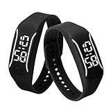 Malltop LED Watch, Unisex Rubber Bracelet Water Resistant Touch Screen White Light Digital Display Sports Wrist Watch