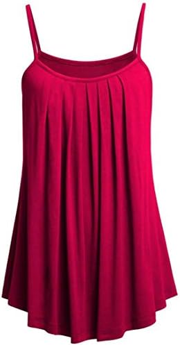 Pervobs Tank Tops, Hot Sale! Summer Women Loose Camisole Ladies Solid Color Tank Tops Plus (XL, Rose Red)