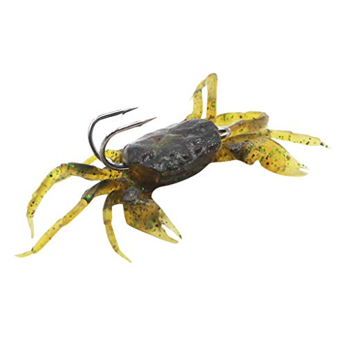 Trilance Leurre De Pêche Avac Crochet, Artificielles Pêche, Leurre Appât En Forme De Crabe Pour La Pêche En Eau Douce Et Eau De Mer, Appât Kit De Pêche Avec Hameçons Durs