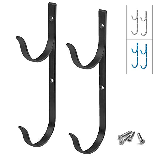Gray Bunny GB-6898BL2 Swimming Pool Aluminum Pole Hanger Set, Black, Holder for Telescoping Poles, Leaf Rakes, Skimmers, Nets, Brushes, Vacuum Hoses and More!