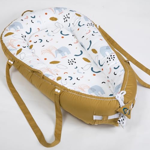 Babiesoul Baby Sleeping Bag – Cocoon Cot Reducer 0-6 Months – 100% Oeko-TEX Certified Cotton – 80 x 50 cm – Promotes Sleeping – Supervised Sleeping Bag