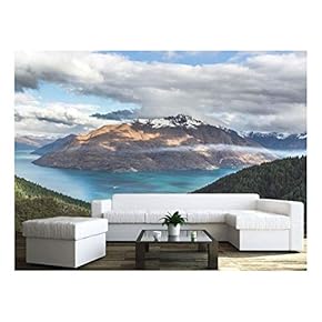 Wonderful Landscape of Mountain and Blue Valley at Sunny Day - Removable Wall Mural | Self-Adhesive Large Wallpaper - 66x96 inches