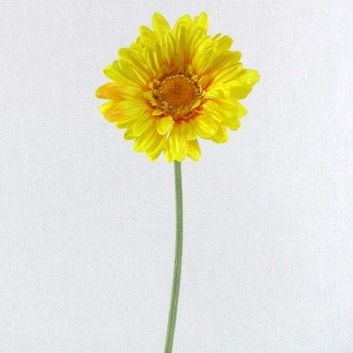 6 x Artificial Single Stem Yellow Gerbera with Big Bloom - very dramatic - home garden