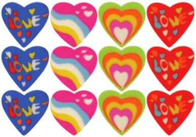 144 MINI Heart shaped RUBBER/ERASER (12 x Bag of 12) Party Bag Stationery Toy