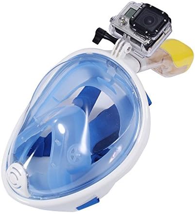 Swimming Full Face Mask Surface Diving Snorkel Scuba for GoPro Swim Adults L/XL Children S/MBlue^^^L/XL(Adults)