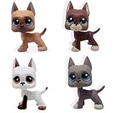 4pcs Littlest Pet Shop Great Dane Dog Lps #244 #750 #184 #1519