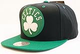 NBA Boston Celtics Mitchell and Ness Adjustable Snapback Hat REFLECTIVE XL Logo Black Green Adult One Size Basketball Cap