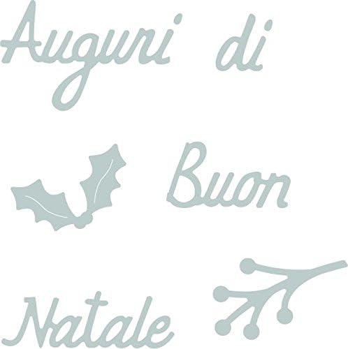 Sizzix Thinlits Die Set 662156, Auguri di Buon Natale Italian Phrase (Best Christmas Wishes), 6 Pack, Multi-colour, Multiple Sizes - Image 3