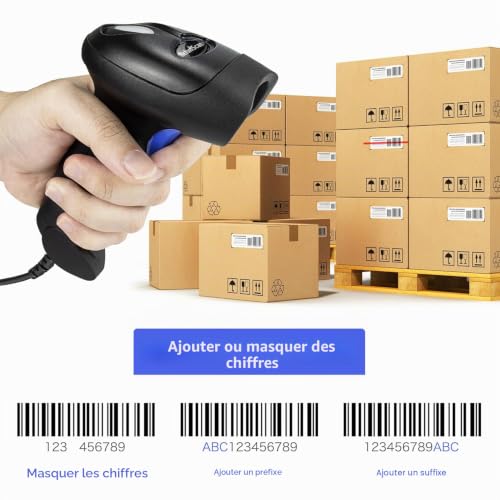 NetumScan - CCD Wireless Barcode Scanner, USB Automatic Barcode Reader Compatible with PC and Mac Laptops, NSL6