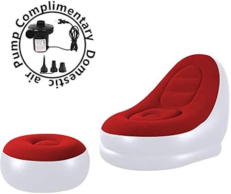 unhg Inflatable Deck Chair with Air Pump, Lounger Sofa, Black