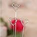 Yunko 2 Pcs Heart Based 4 Standing Heart Wire Holders Memo Clips Holder Photo Holder Stand Number Card Paper Note Desk Clip Reminder