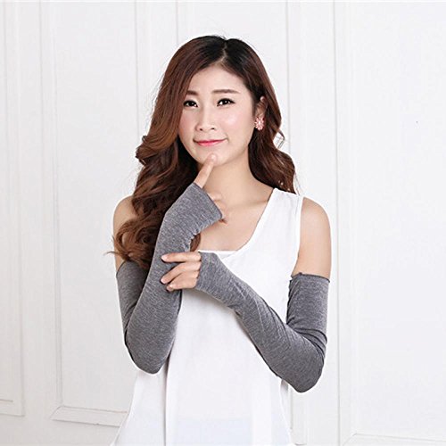 6 Pairs Women Cotton UV Protection Arm Warmer Long Fingerless Gloves Sleeves