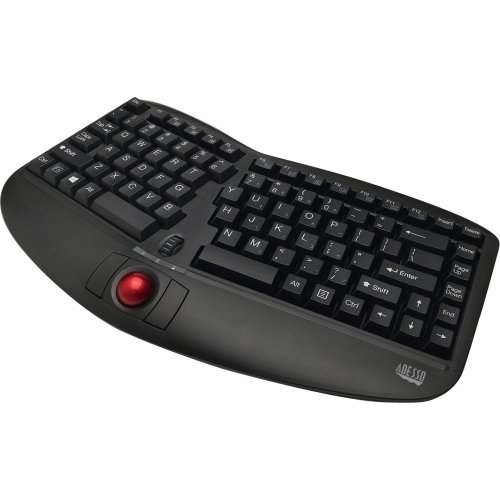 Adesso Tru-Form Media 3150 - 2.4 GHz Wireless Ergo Trackball Keyboard (WKB-3150UB)