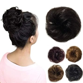 Buy Vowinlle 100 Remy Human Black Hair Bun Extensions Jet Black