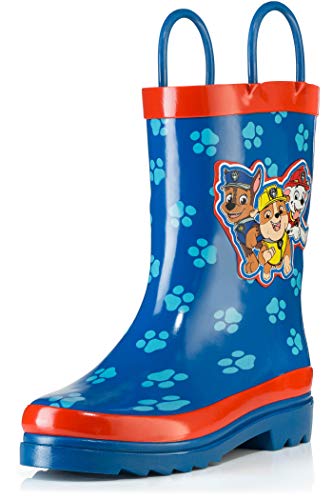 Nickelodeon Kids Boys' Paw Patrol Character Printed Waterproof Easy-On Rubber Rain Boots (Toddler/Little Kids)