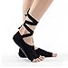 Aeiniweraabbcc Women Socks, for Barre/Yoga/Ballet/Pilates/Studio, Lace-Up, Non-Slip, Toeless, One Pair (black)