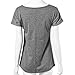 WensLTD Women Gray Loose Happy Printing Short T-Shirt (L)