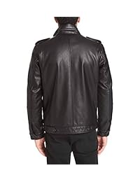 Levi - Chaqueta militar de piel sintética para hombre, diseño de ciervo