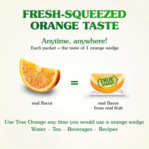 TRUE ORANGE 100CT (PACK OF 1) – WATER ENHANCER – BULK DISPENSER – 0 CALORIE DRINK MIX PACKETS FOR WATER – ORANGE FLAVORING POWDER PACKETS