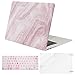 Mosiso Plastic Pattern Hard Case with Keyboard Cover with Screen Protector for MacBook Air 11 Inch (Models: A1370 and A1465), White Pink Marble