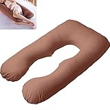 Littlegrass Maternity Pillow Cover - U Shaped - 100% Cotton - Replacement Cover - Total Body/Pregnancy/Maternity PillowCase with Double Zipper 55