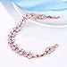 GULICX Women's Crystal Cubic Zirconia Rose Gold Plated Vintage Style Dual Layer Pear Drop Bracelet 7.5