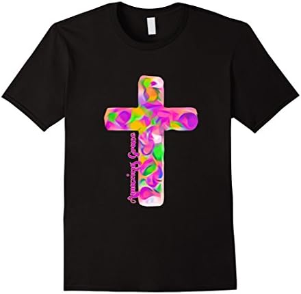Men's Amazing Grace Colorful Cross Tee 2XL Black