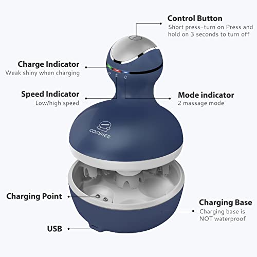 COMFIER Cordless Head Massager, Electric Scalp Massager with Mutlti