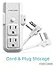 FosPower 3-Outlet 125V Power Strip with 10inch Wraparound Extension Cord & 90 Degree Plug Adapter Wall Tap for Home, Office & Travel (White)