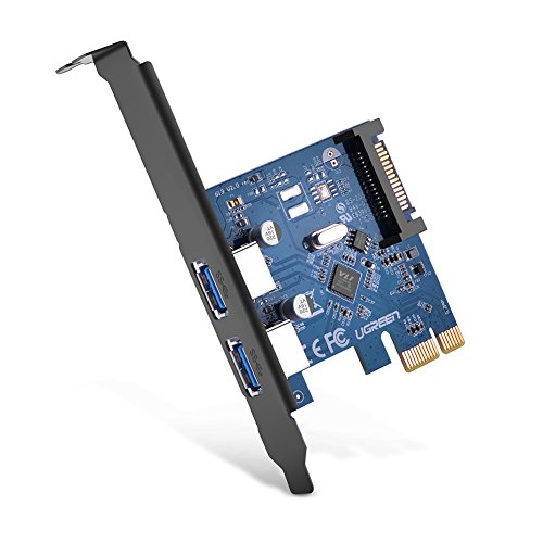 UGREEN PCI-E to USB 3.0 2 Port PCI Express Expansion Card for Desktops Super Speed Up to 5Gbps