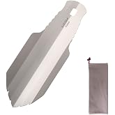 Lixada Camping Shovel 1.2 oz Ultralight Backpacking Trowel Titanium Shovel Hiking Trowel for Outdoor Campsite Use