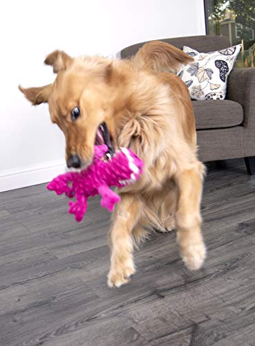goDog Gators With Chew Guard Technology Tough Plush Dog Toy, Pink, Large - //coolthings.us