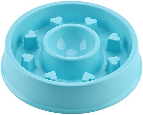 GOGOKING Dog Bowl Fun Anti-Choke Bowl Pet bowl Healthy Food Bowl Slow Feeder Dog Bowl Christmas Gifts (Love blue)
