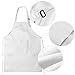 CHENGU 8 Pieces Kids Apron and Chef Hat Set, Boys Girls Adjustable Child Aprons with 2 Pockets Kitchen Bib Aprons for Kitchen Cooking Baking Wear (Small, White)