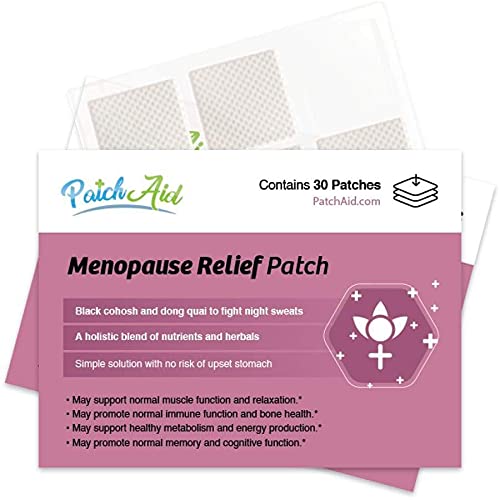 Patch Aid Menopause Relief - 30 Daily Topical Patches. 100% Natural & Vegan. Allergy & Filler Free. High Absorption and More bioavailable. Suitable for Sensitive stomachs & bariatric.